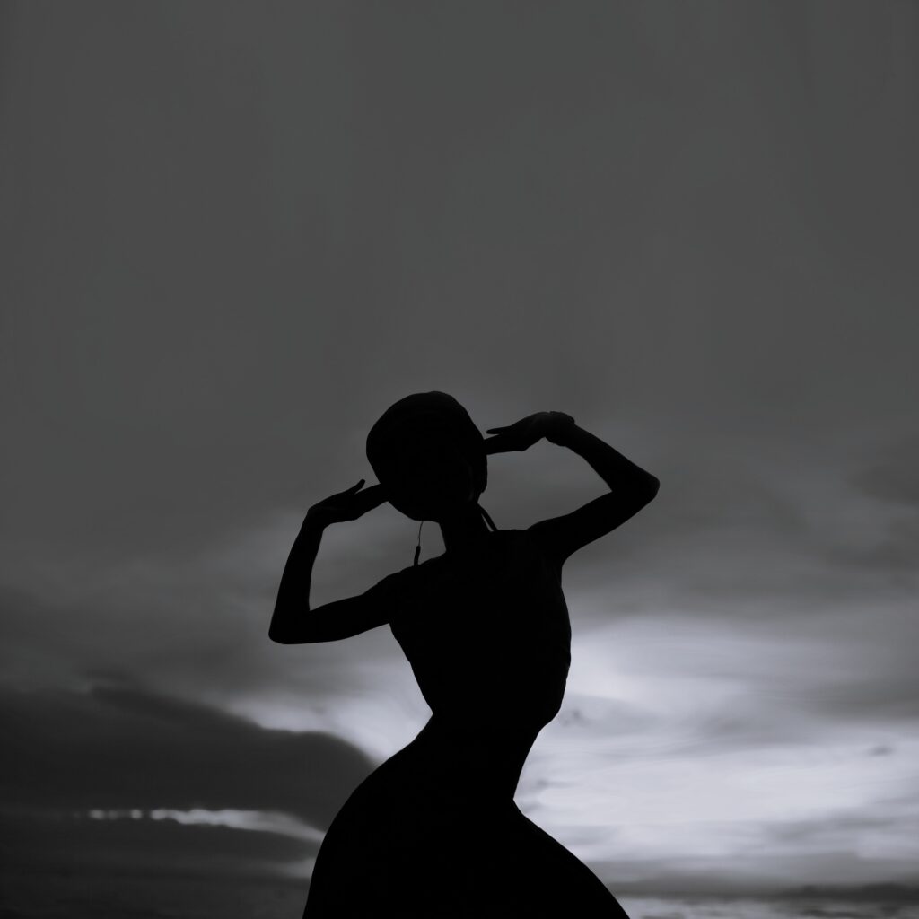 dancing-girl-at-sunset touch by trans mskelly