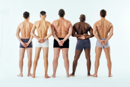 touch by trans multiethnic-group-of-men-posing-for-body-positive